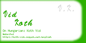 vid koth business card
